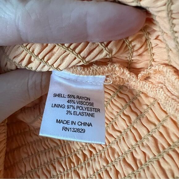 Lovers + Friends Walter Smocked Blouse in Tangerine Orange - Picture 5 of 6